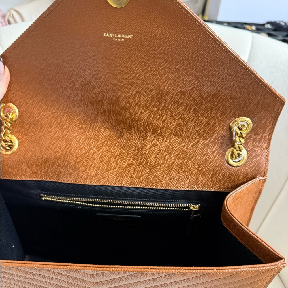 Saint Laurent YSL Brown Quilted Leather Shoulder Bag - Picture 7 of 8